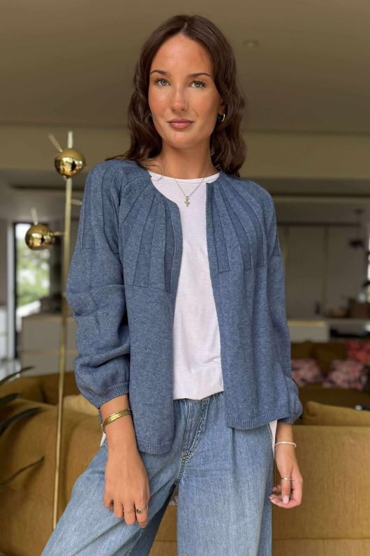 Laundry B Wicklow Fine Knit Throw On Cardigan Denim